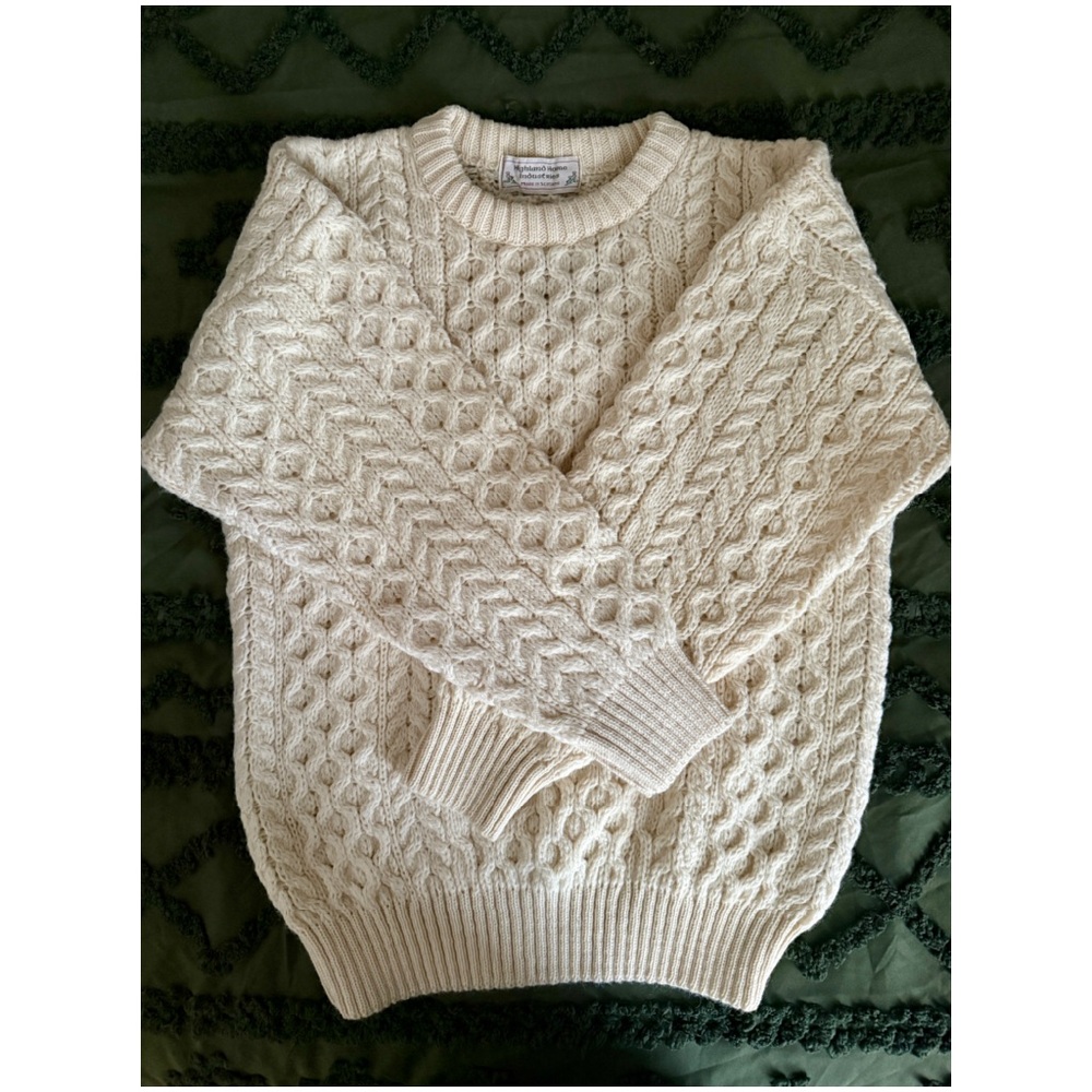 Scottish Wool Fisherman’s Cable Knit Sweater
